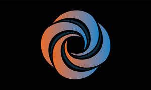 Festival Swirl Flag (black/orange/blue)